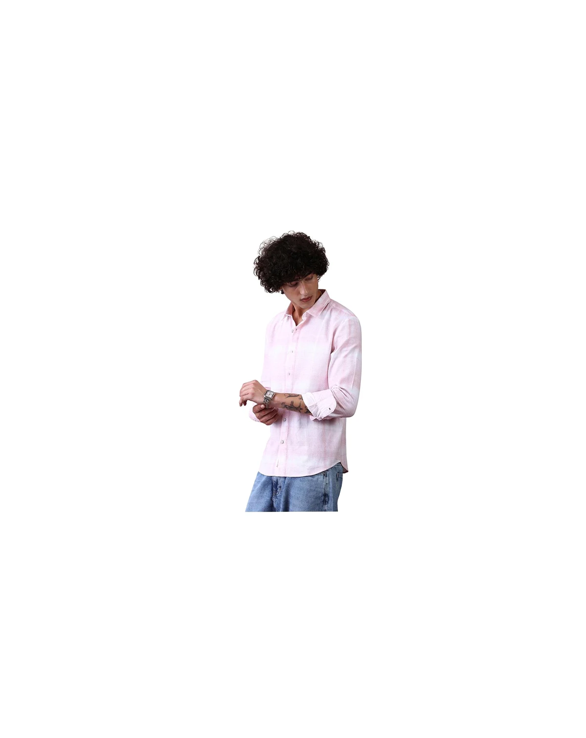 Men's Rose Pink & Daisy White Velobrush-Tactile Shirt