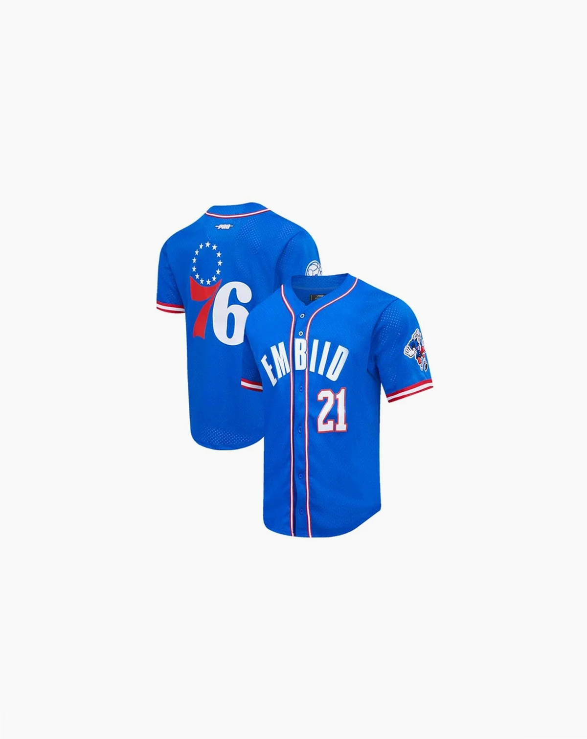 Men's Joel Embiid Royal Philadelphia 76ers Capsule Player Baseball Button-Up Shirt