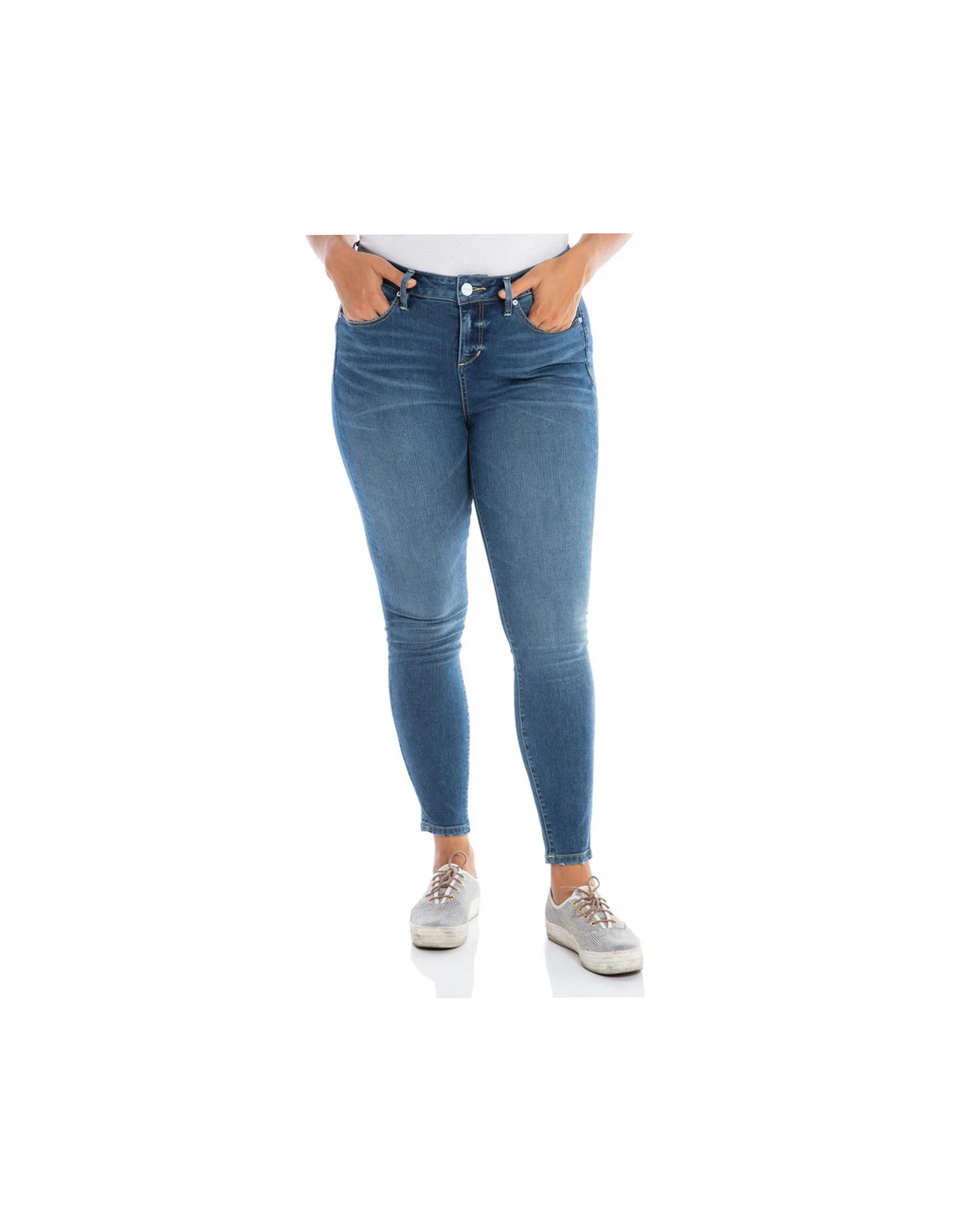 Plus Size Denim Mid Rise Slim in 30" inseam - Penelope