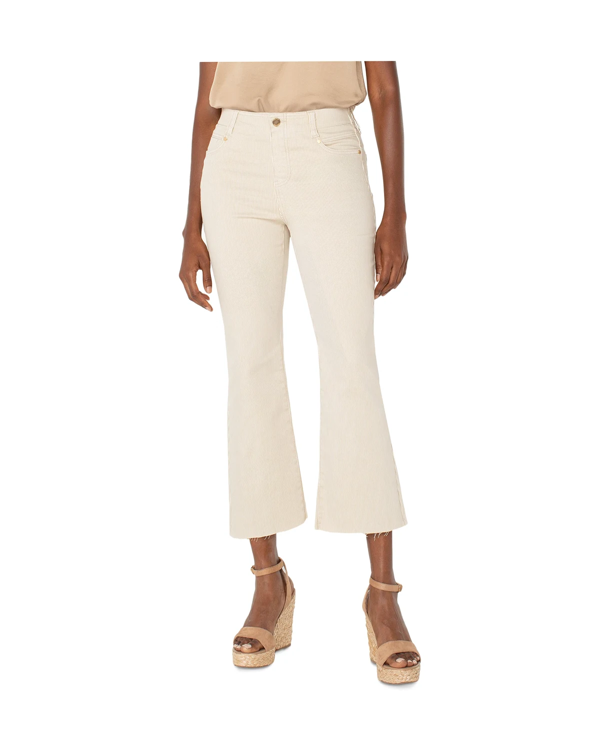 Petite Gia Glider Crop Flare Back-Pleat Jeans
