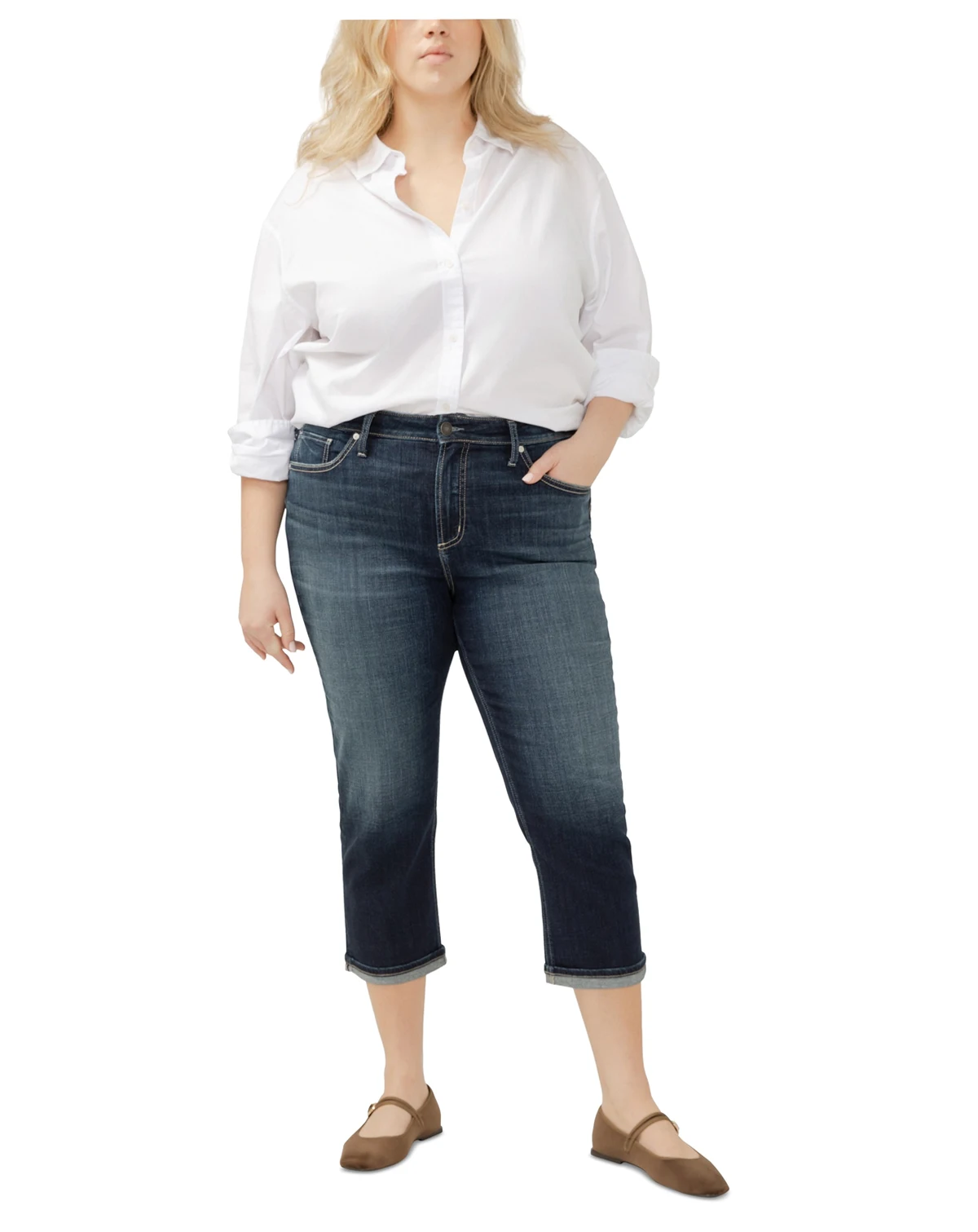 Plus Size Avery Cuffed Denim Jeans