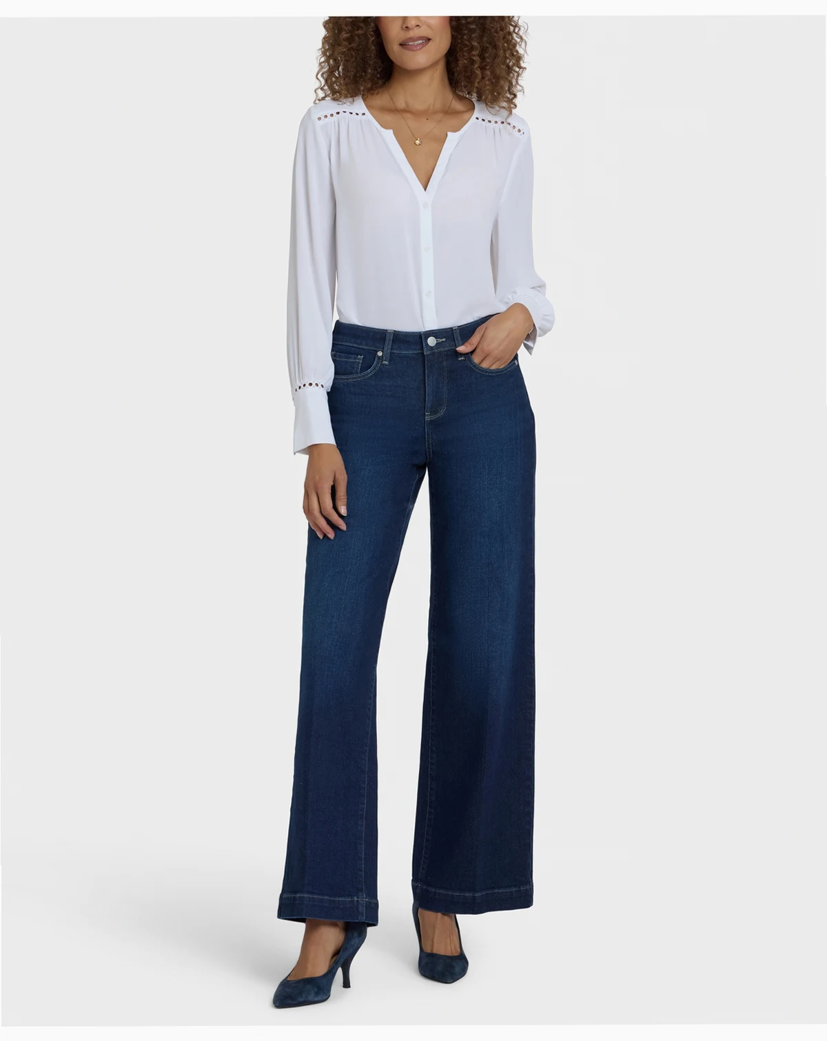 Petite Teresa Wide-Leg Hem Jeans