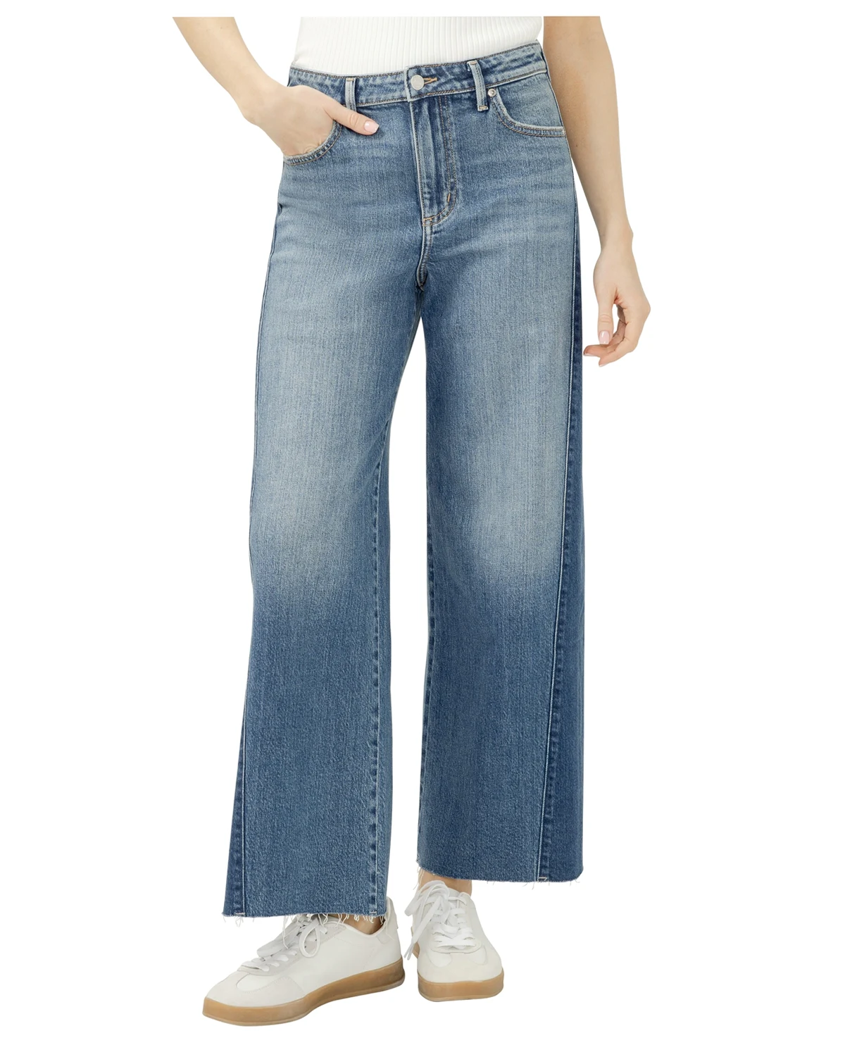 Women's Isbister High Rise Two-Tone Wide Leg Jeans