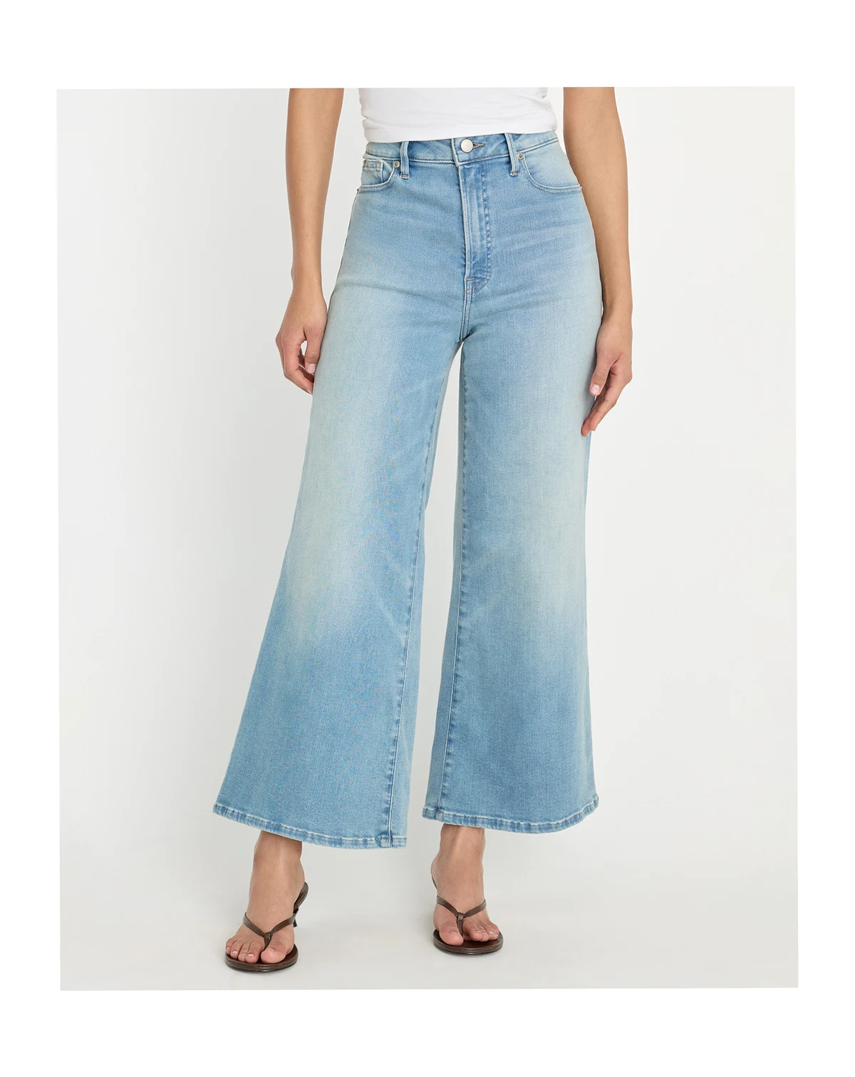 Women's Soft Tech Good Waist Palazzo Cropped Jeans