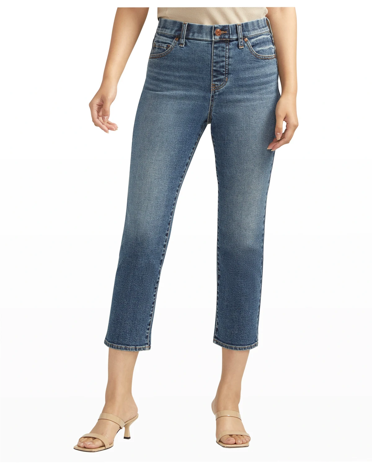 Women's Valentina High Rise Straight Leg Cropped Jeans