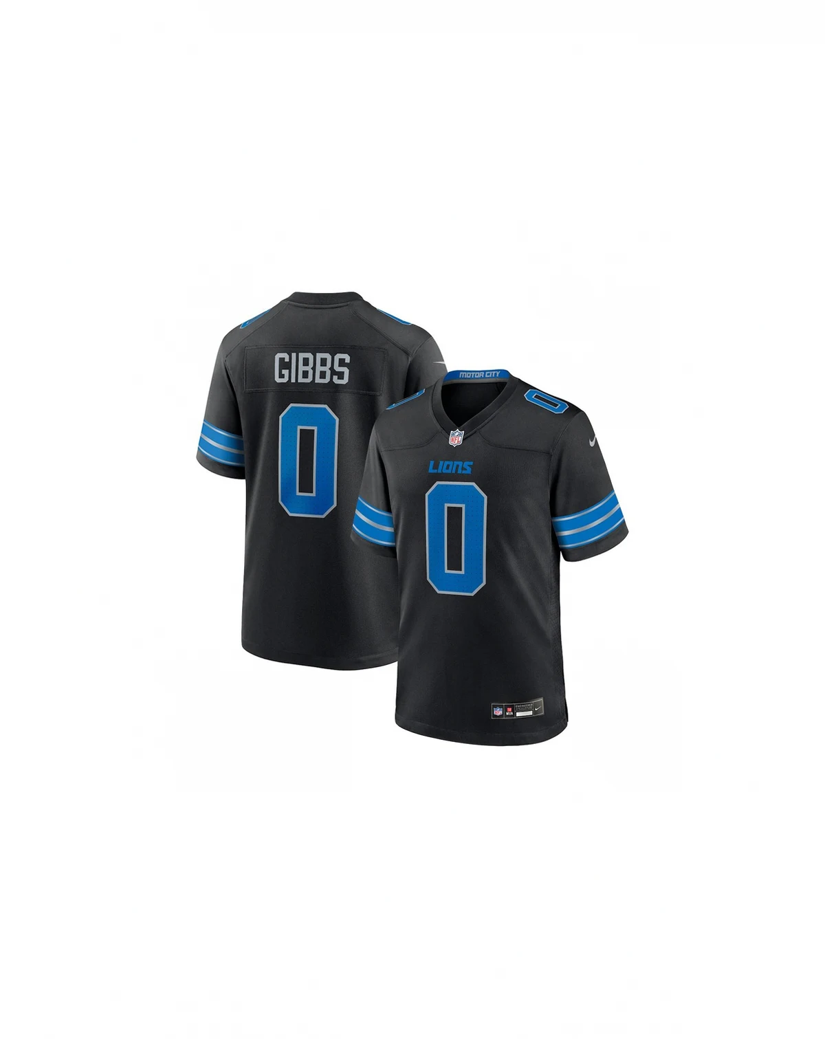Men's Jahmyr Gibbs Black Detroit Lions 2nd Alternate Game Player Jersey