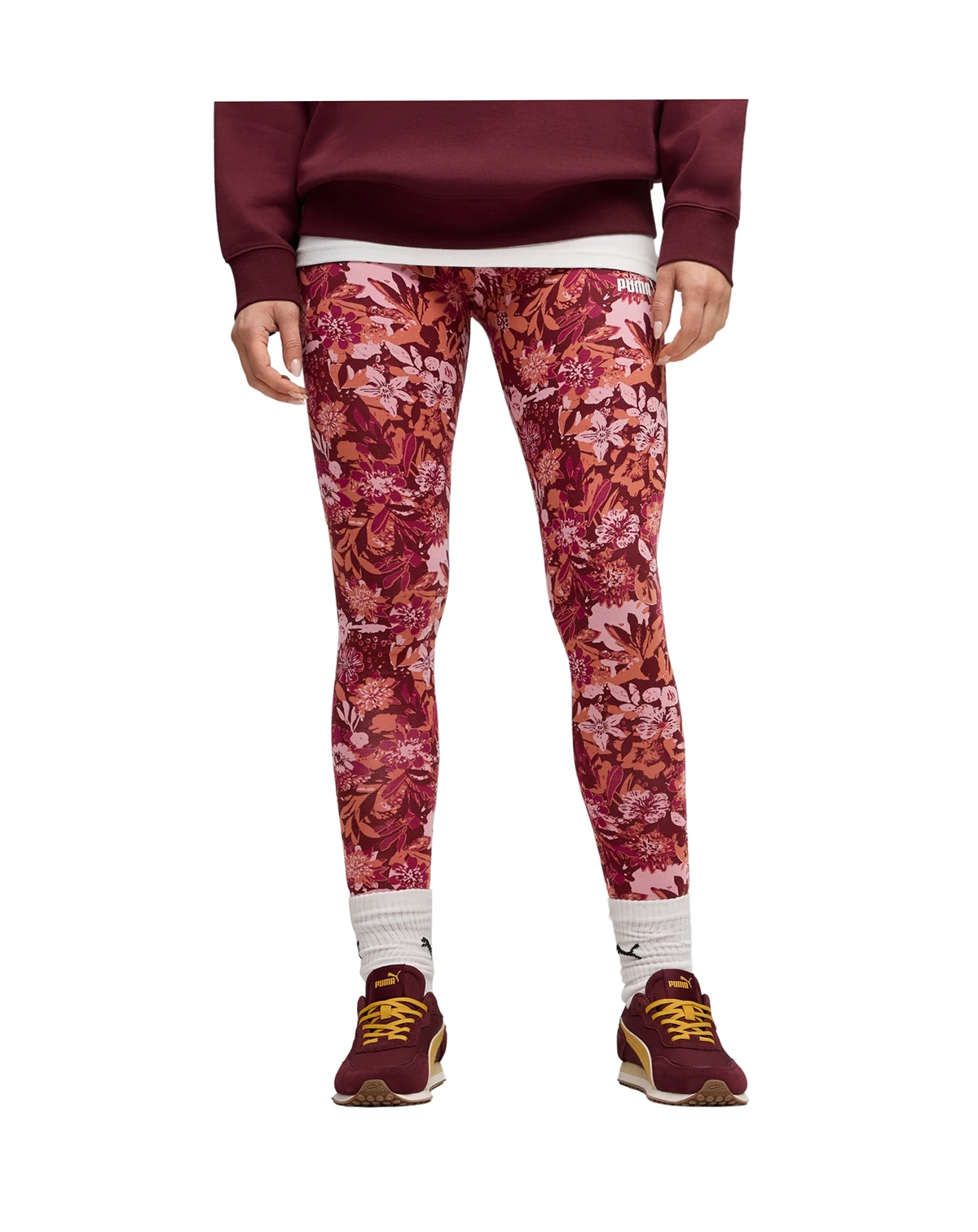 Women's Essential Floral Print Mid Rise Leggings