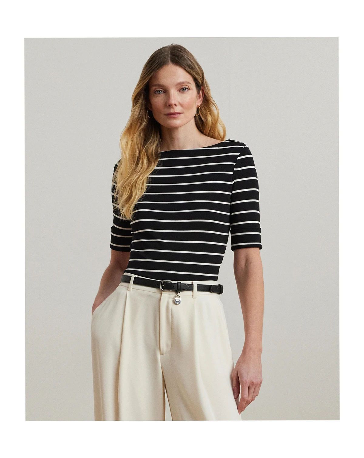 Striped Boatneck Top