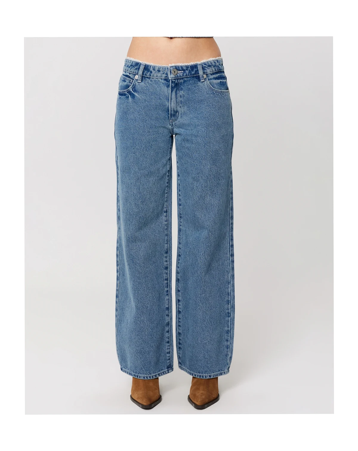 Women's Selena Lace Wide-Leg Baggy Jeans