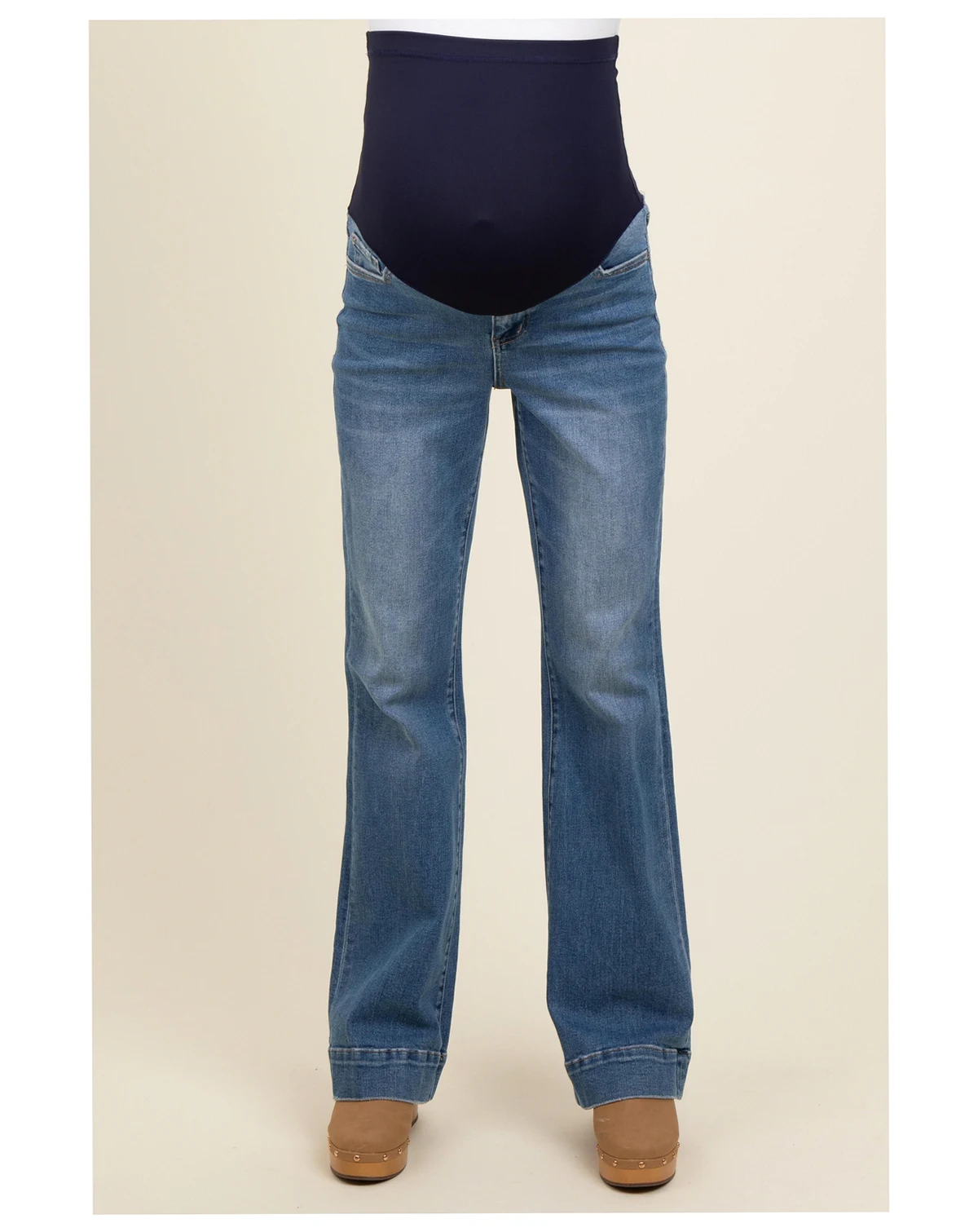 Maternity Blue Wide Hem Flare Jeans