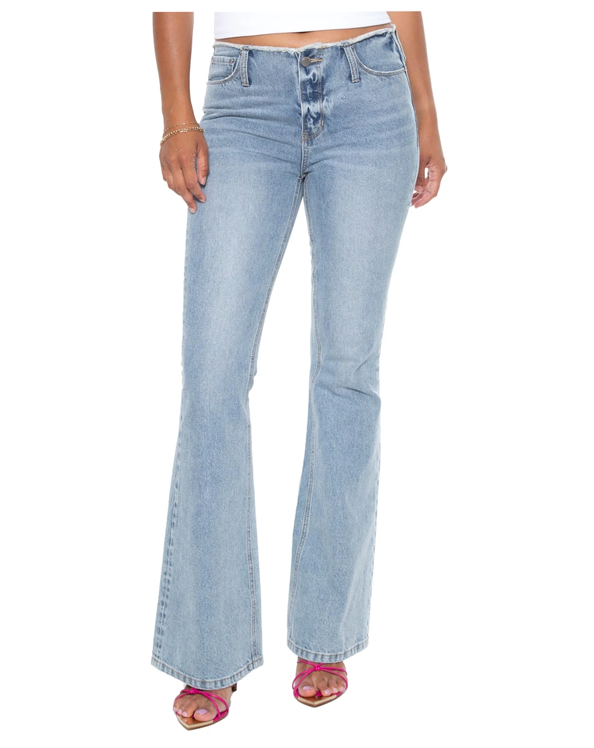 Women's Y2K Cutoff Waist Bootcut Jeans