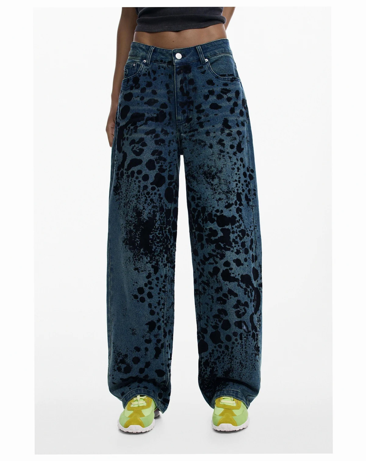 Women's Printed denim trousers
