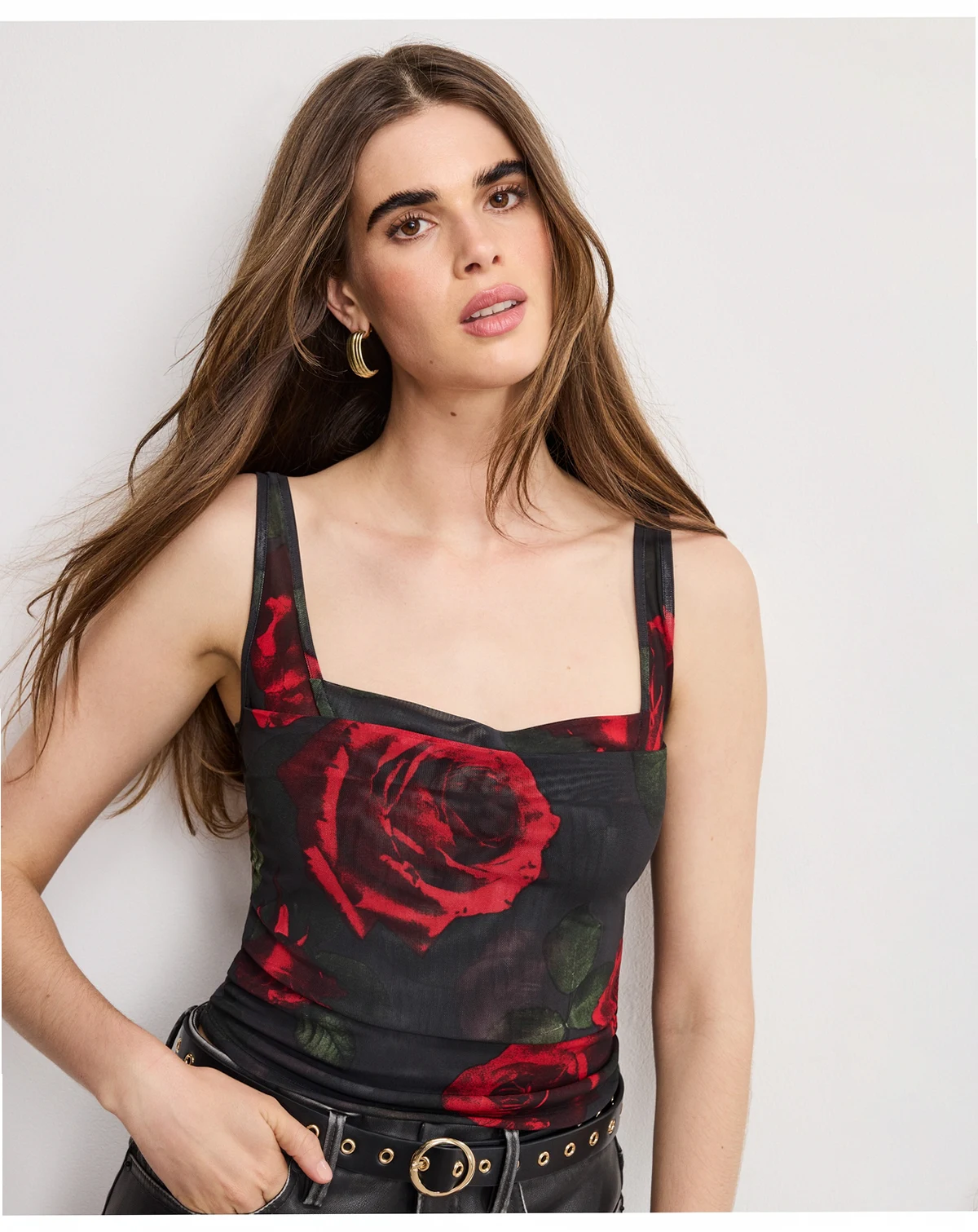 Women's Mesh Bustier Sleeveless Top, Regular and Plus Size