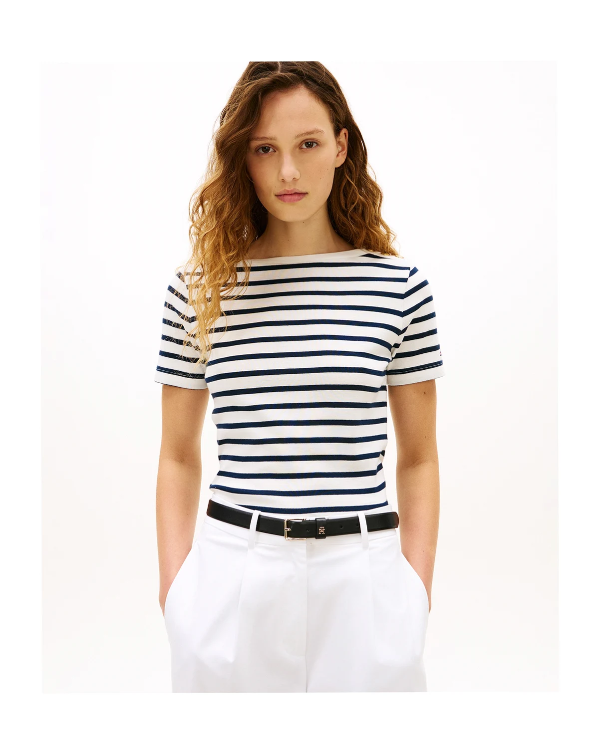 Women's Ribbed Boxy Crew Neck T-Shirt