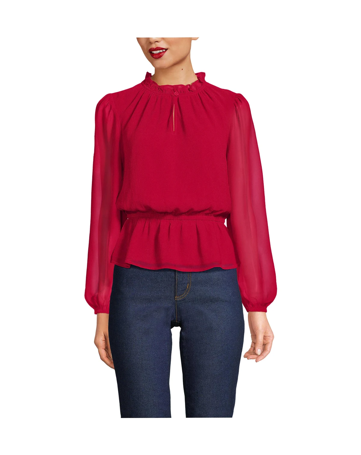 Women's Chiffon Peplum Top