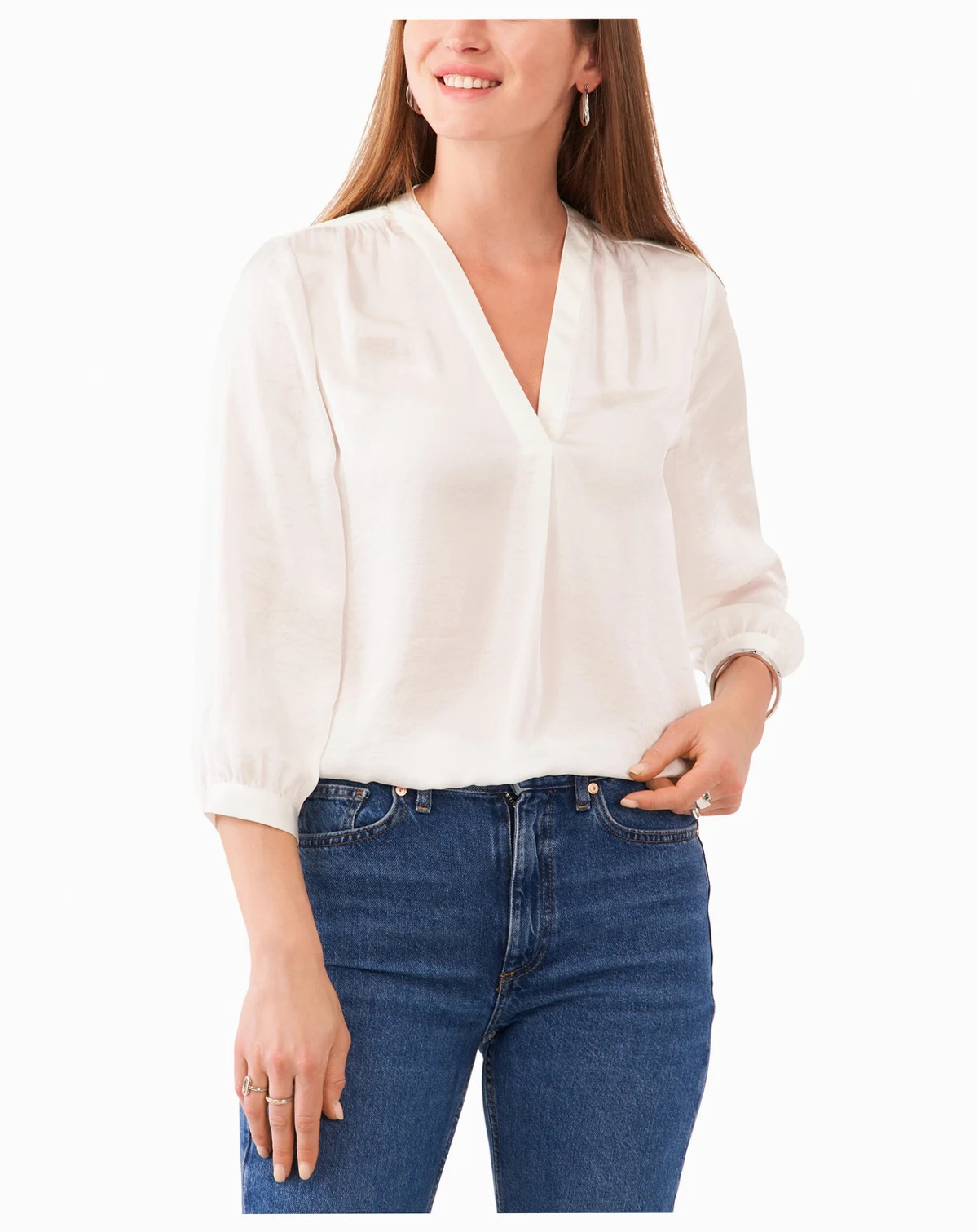 Women's V-Neck 3/4-Sleeve Blouse