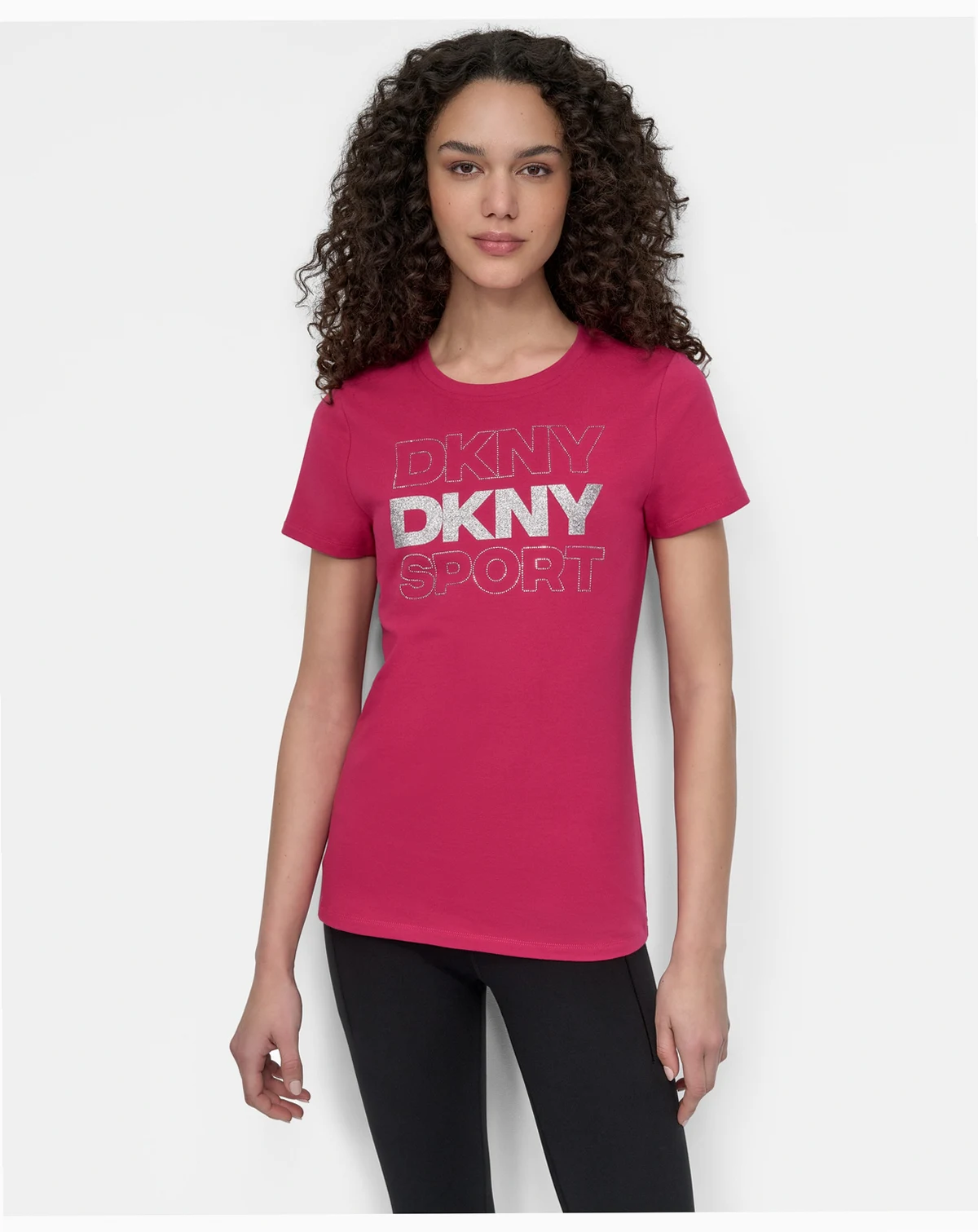 Women's Sport Glitter Logo Crew Neck T-shirt