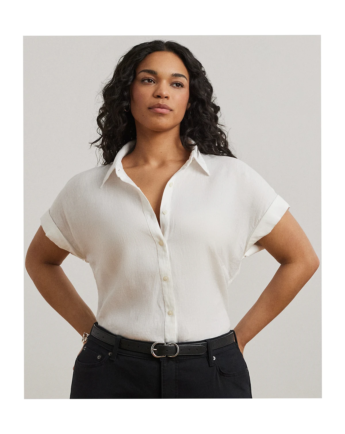 Dolman-Sleeve 100% Linen Shirt