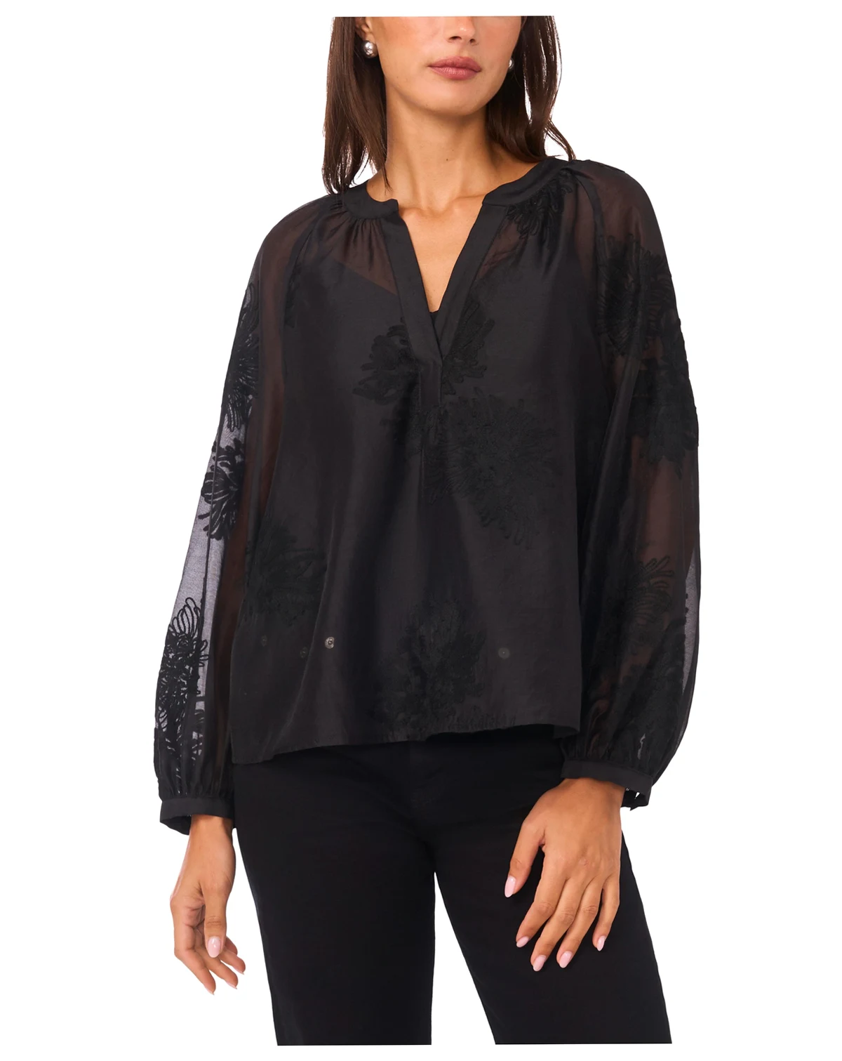 Women's Half-Placket Raglan Long Sleeve Top