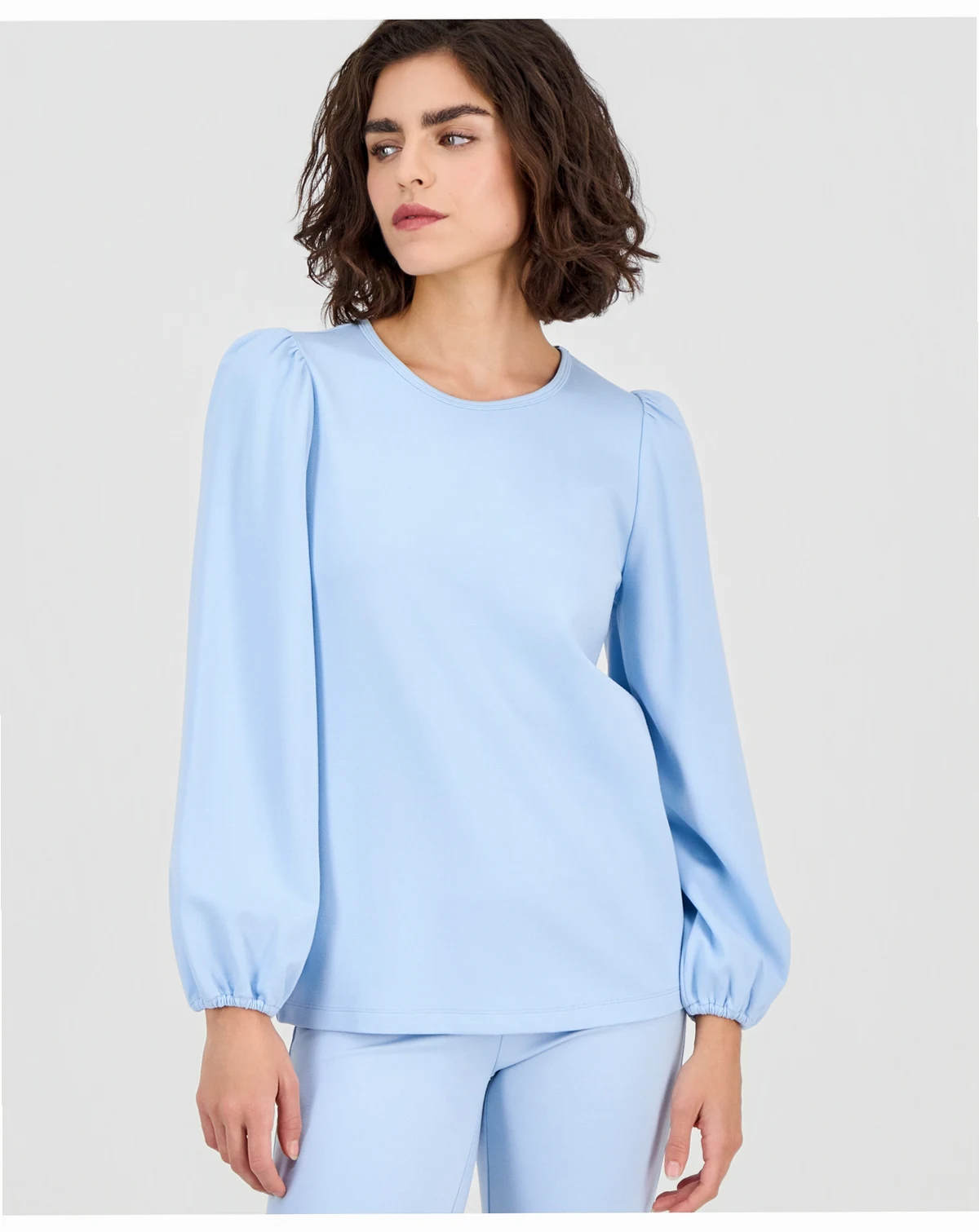 AK Anne Klein Petite Serenity Knit Long-Sleeve Top