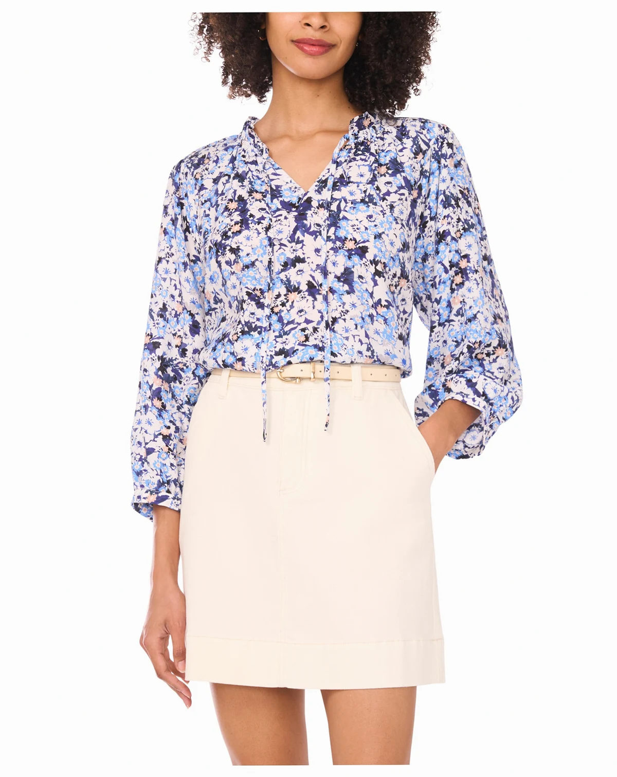 Women's Raglan Peasant V-Neck Blouse