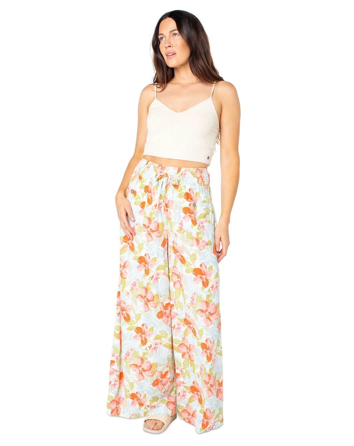 Juniors' Sunset Daze Printed Wide-Leg Pants