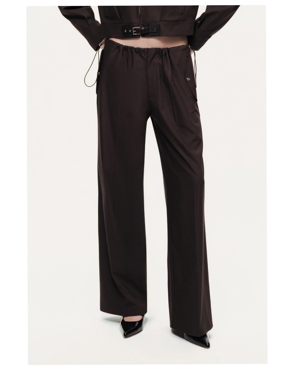 Women's Relaxed Drawstring Wide-Leg Pants
