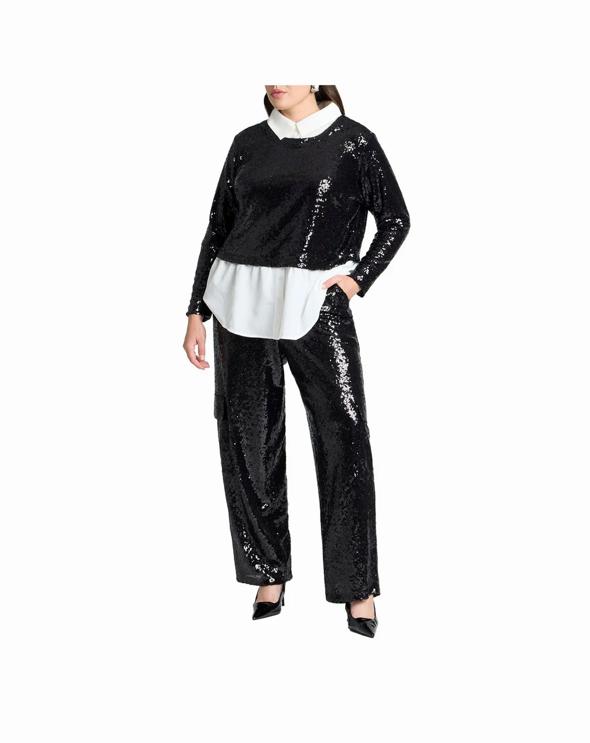 Women's Sequin Cargo Pant