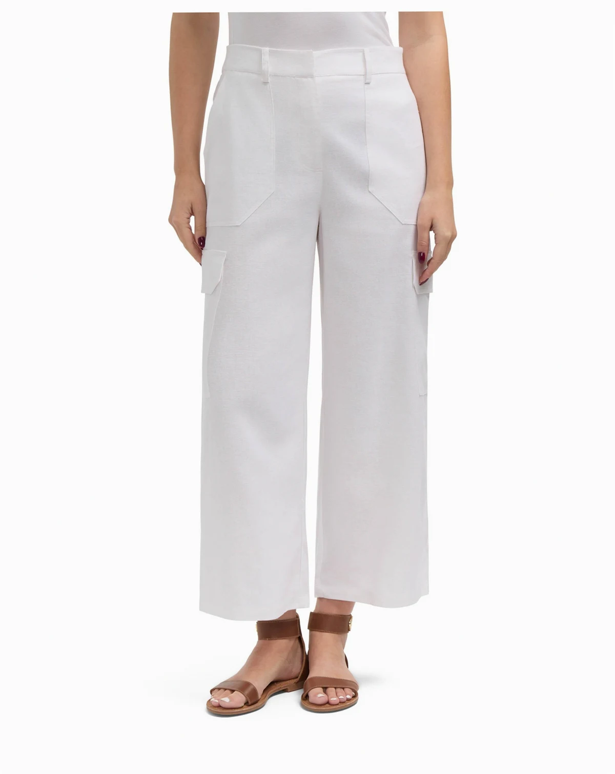 Women's Linen Cargo Wide Leg Pant