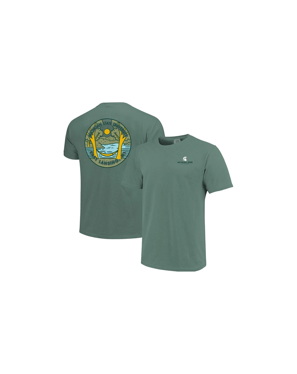 Men's and Women's Green Michigan State Spartans Scenic Comfort Colors T-Shirt