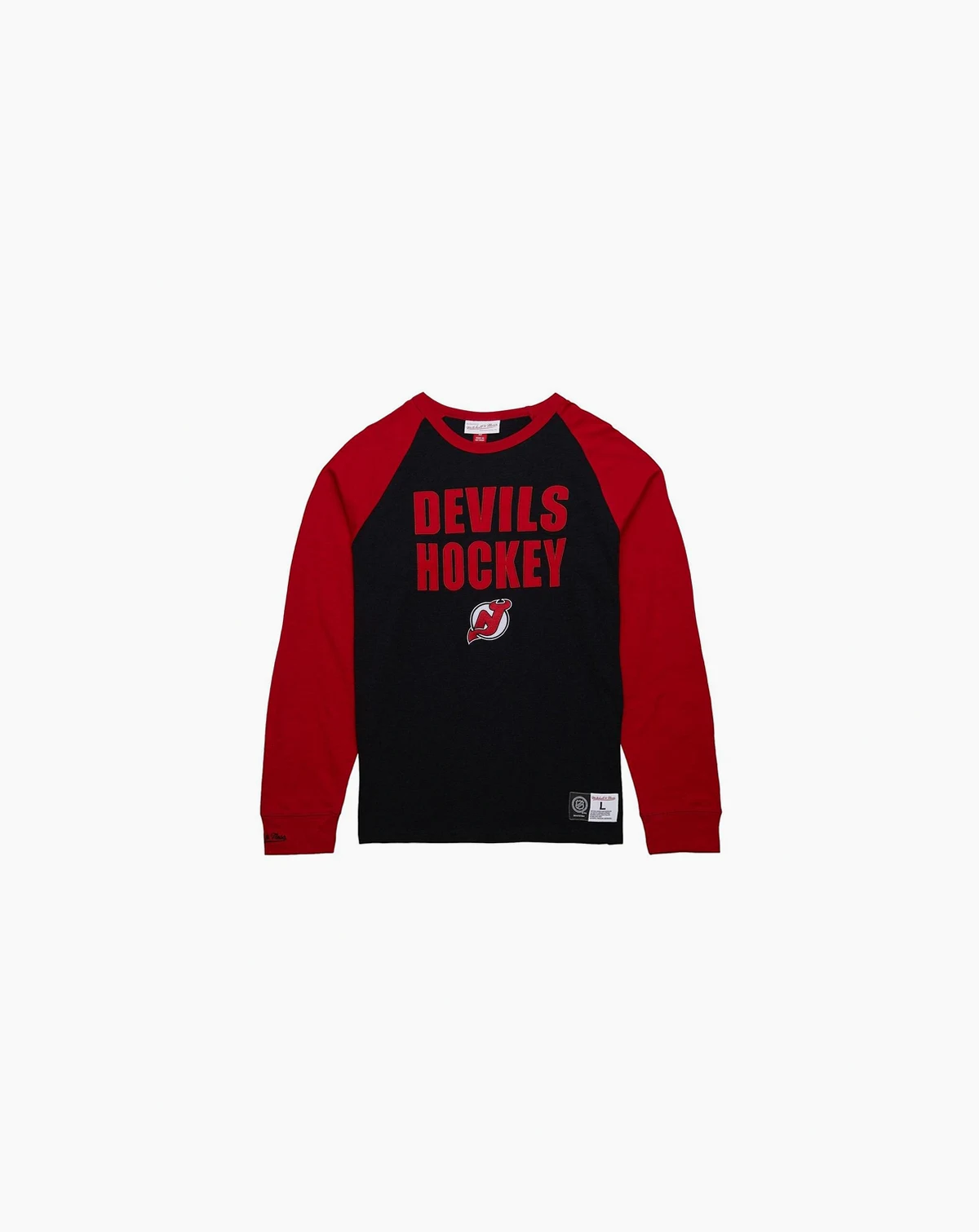 Men's Black/Red New Jersey Devils Legendary Slub Raglan Long Sleeve T-Shirt