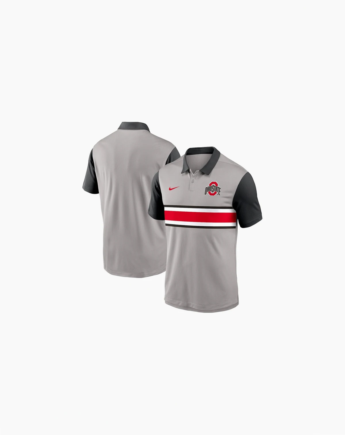Men's Gray/Black Ohio State Buckeyes Vapor Performance Polo Shirt