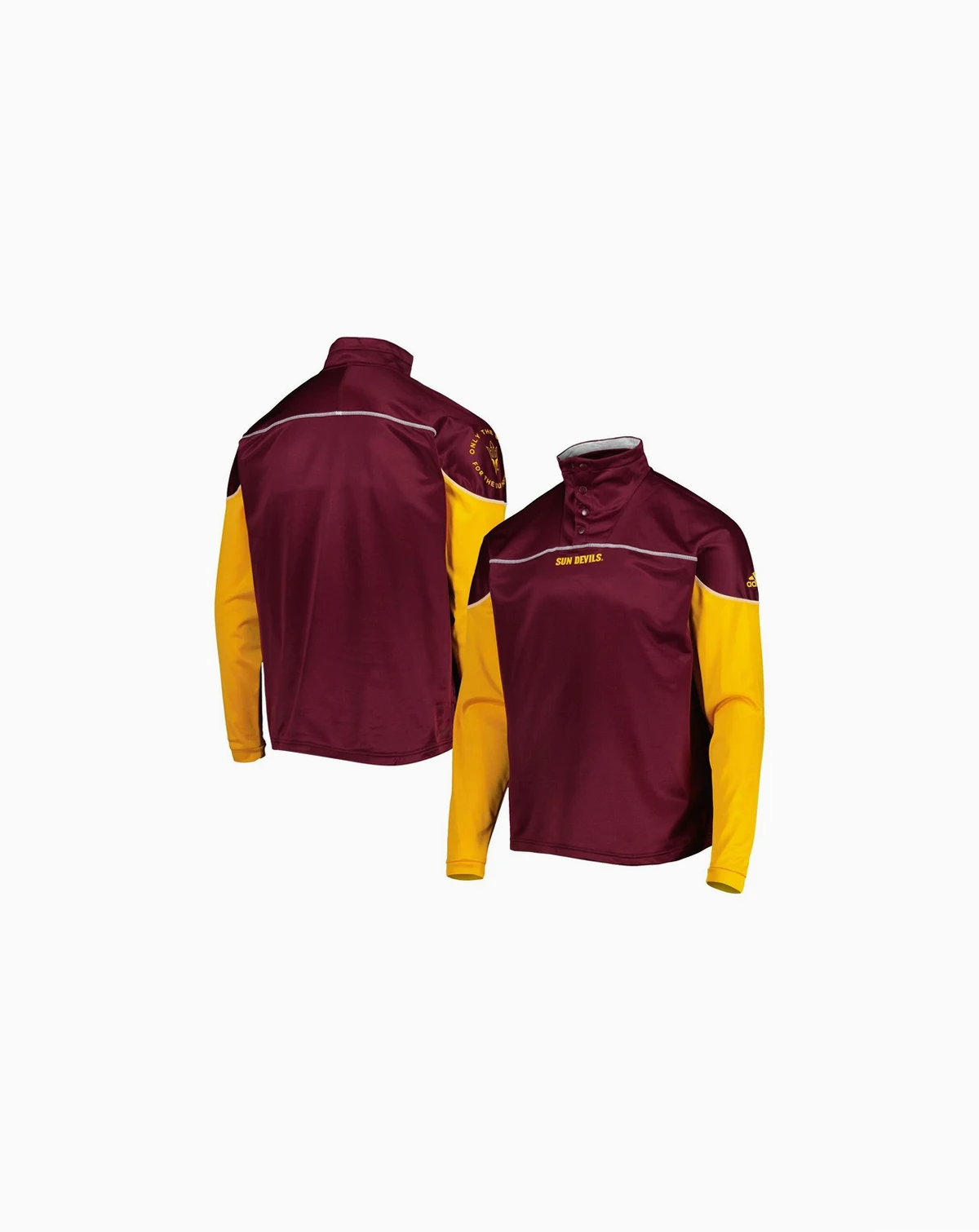 Men's Maroon Arizona State Sun Devils AEROREADY Knit Quarter-Snap Jacket