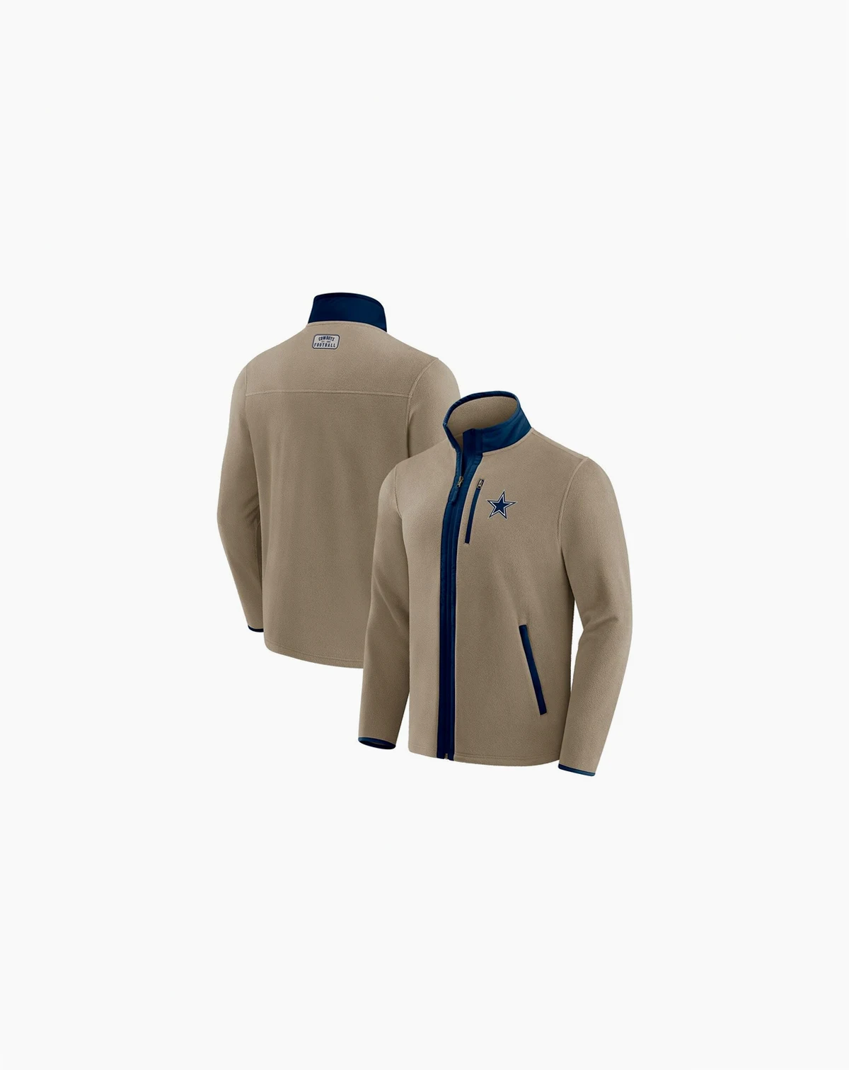 Darius Rucker Collection by x NFL Men's Tan Dallas Cowboys Heavyweight Polar Fleece Full-Zip Jacket