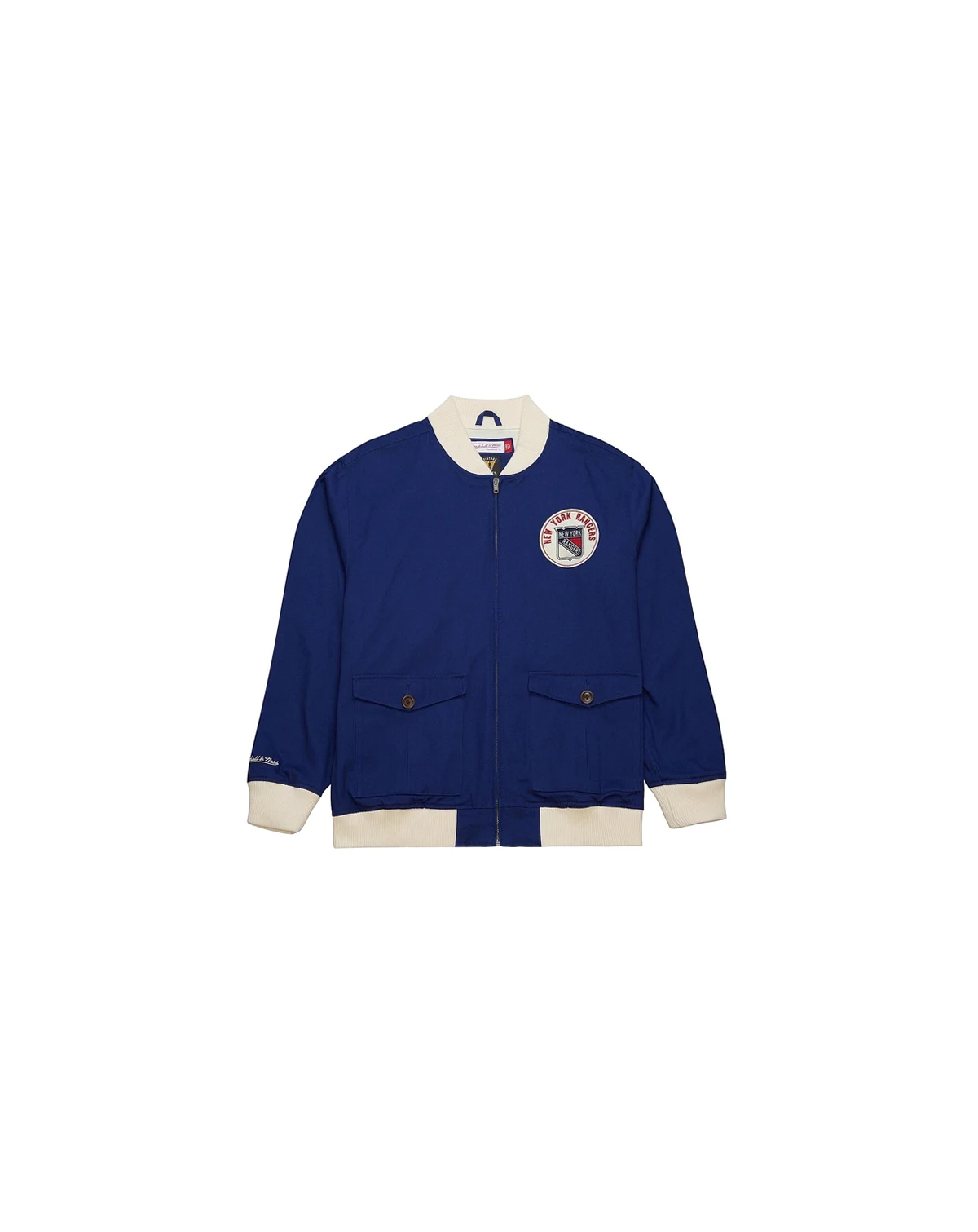 Men's Blue New York Rangers Vintage Coaches Cotton Twill Full-Zip Jacket