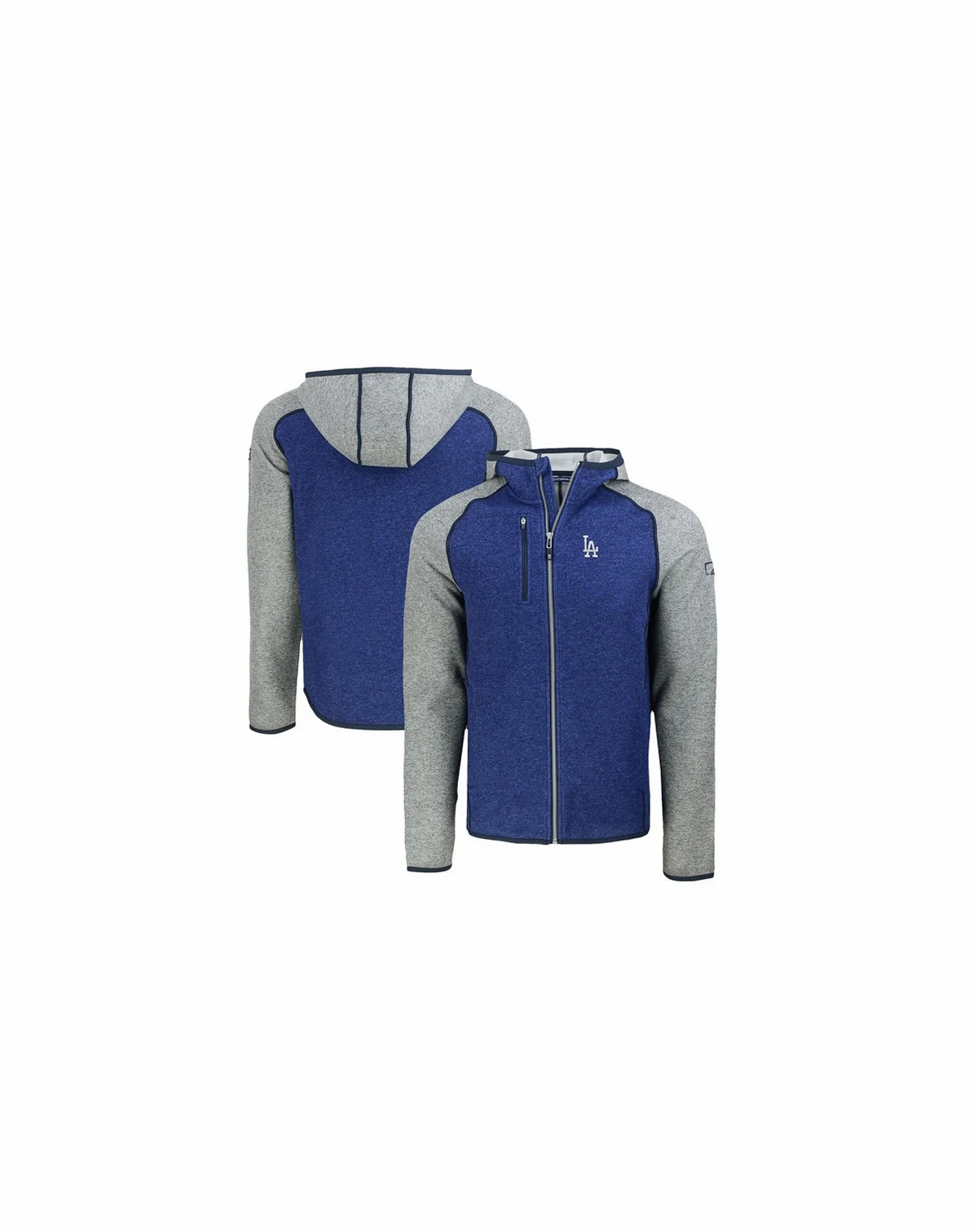 Men's Royal/Heather Gray Los Angeles Dodgers Mainsail Full-Zip Hooded Jacket
