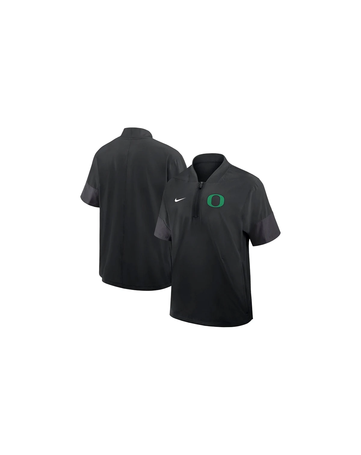 Men's Black Oregon Ducks 2025 Sideline Coaches Lightweight Short Sleeve Jacket