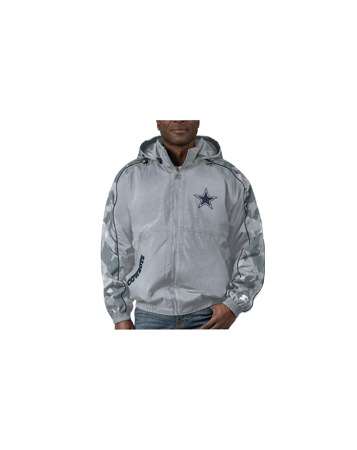 Men's Silver Dallas Cowboys Throwback Thursday Night Lights Hoodie Full-Zip Jacket