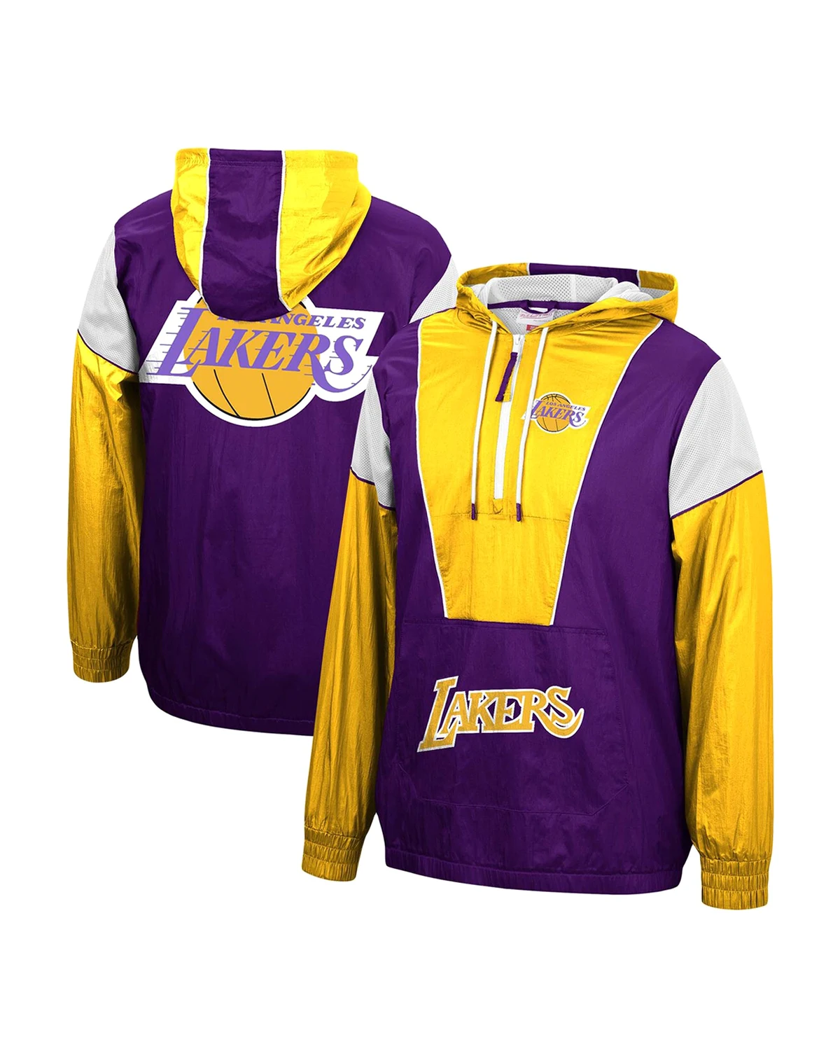 Men's Los Angeles Lakers Highlight Reel Windbreaker Half-Zip Hoodie Jacket