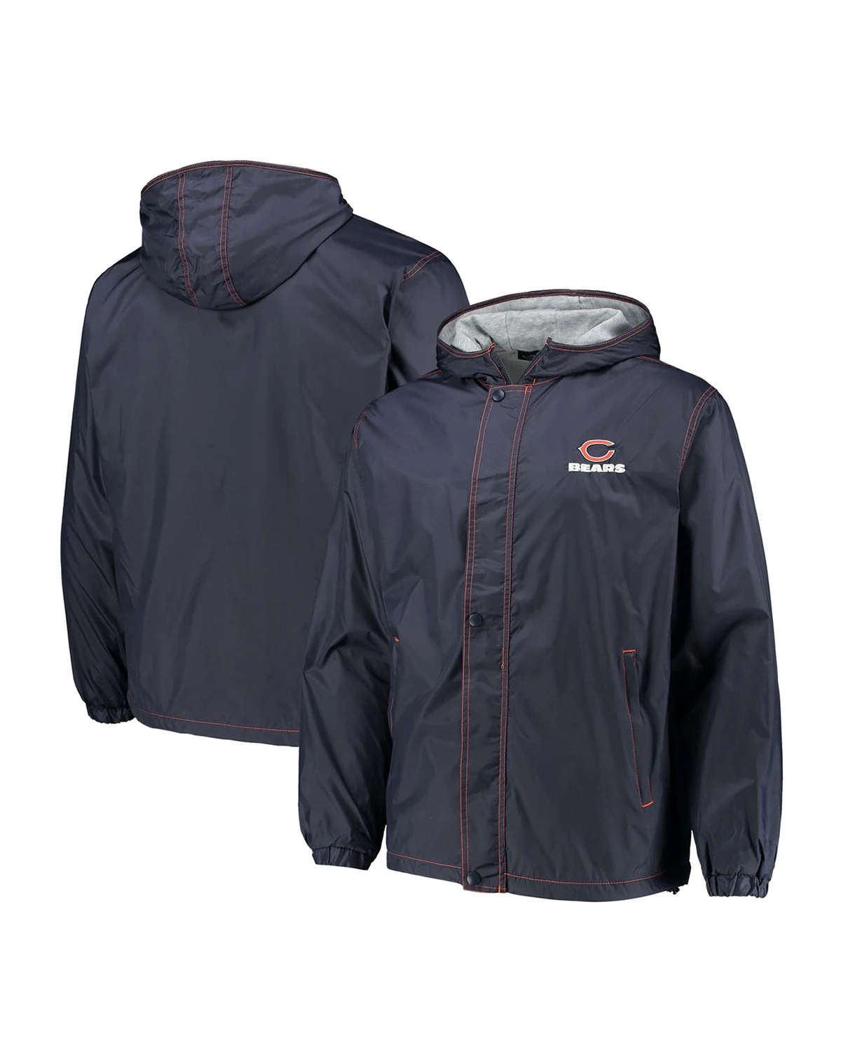 Men's Navy, Orange Chicago Bears Legacy Stadium Full-Zip Jacket