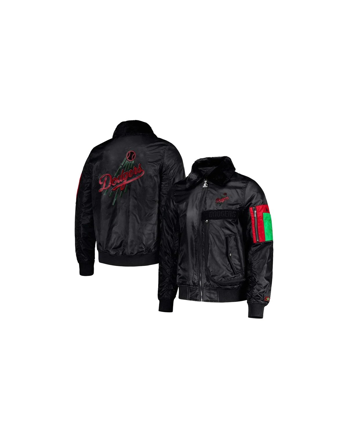 Men's x Ty Mopkins Black Los Angeles Dodgers Black History Month Satin Full-Zip Jacket