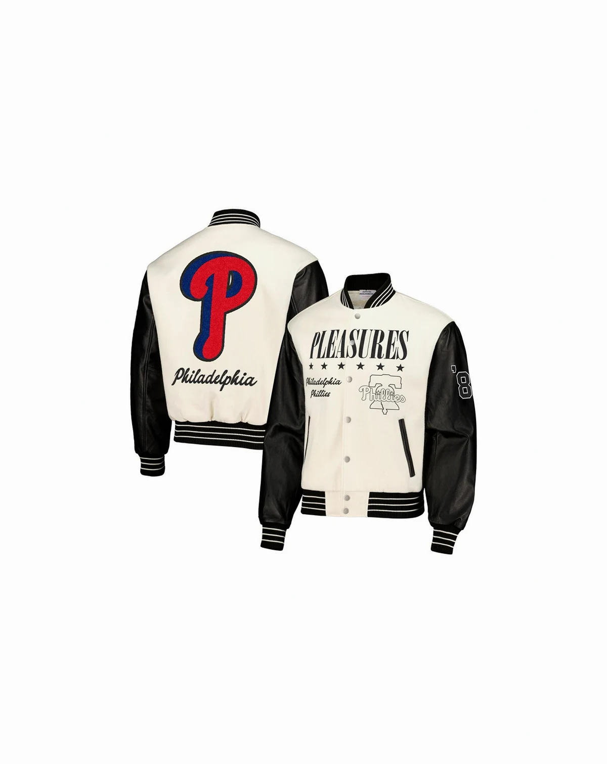 Men's White Philadelphia Phillies Full-Snap Varsity Jacket