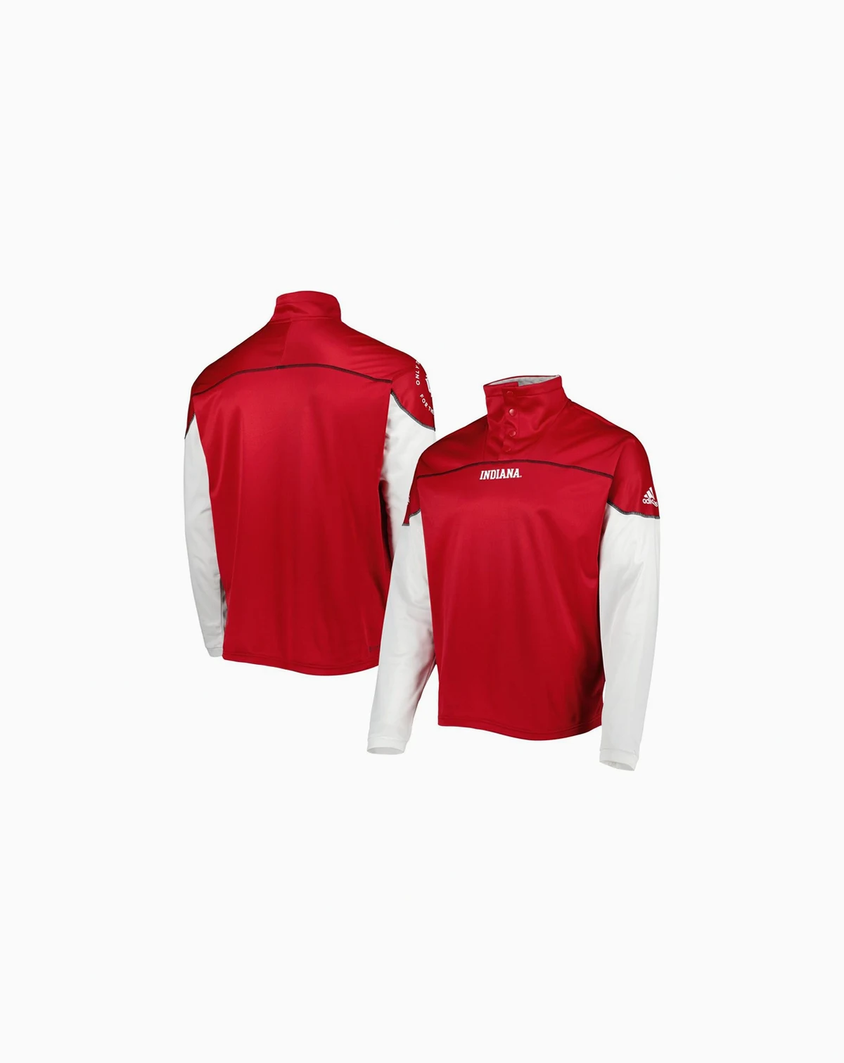 Men's Crimson Indiana Hoosiers AEROREADY Knit Quarter-Snap Jacket