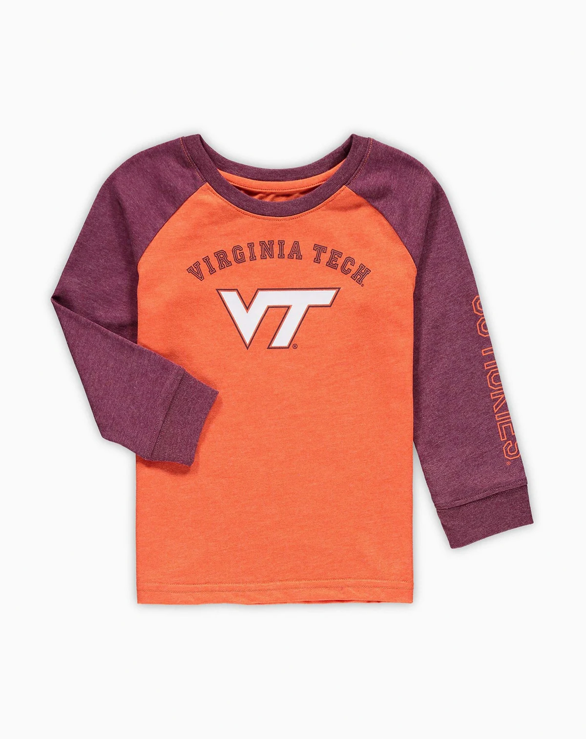 Toddler Boys and Girls Heathered Orange Virginia Tech Hokies Long Sleeve Raglan T-Shirt