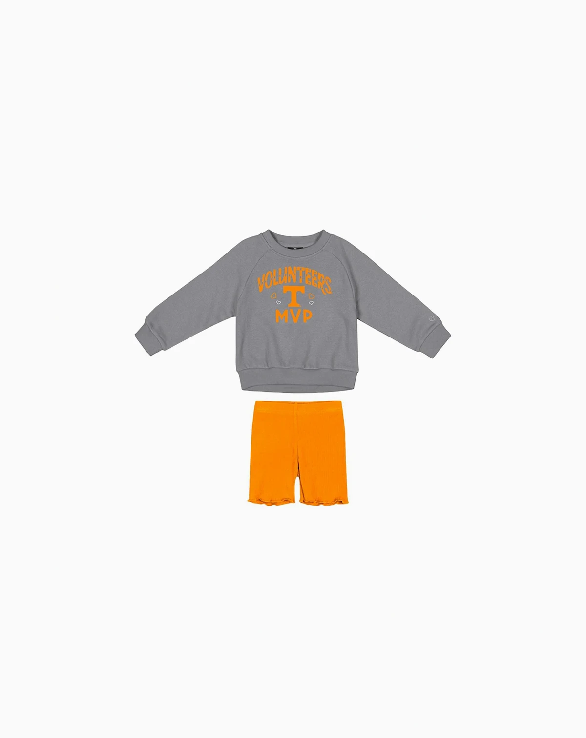 Girls Toddler 2-Piece Gray/Tennessee Orange Tennessee Volunteers Beta Fleece Sweatshirt and Shorts Set