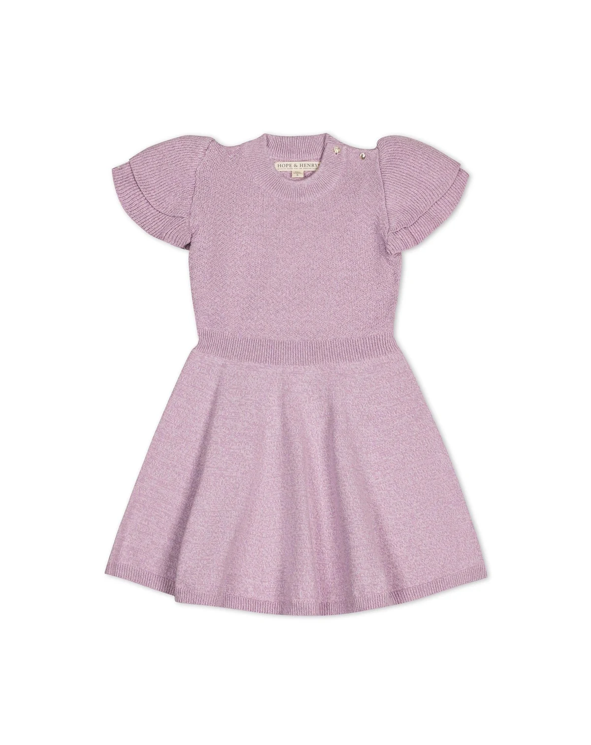 Toddler Girls Double Flutter Sleeve Sweater Dress