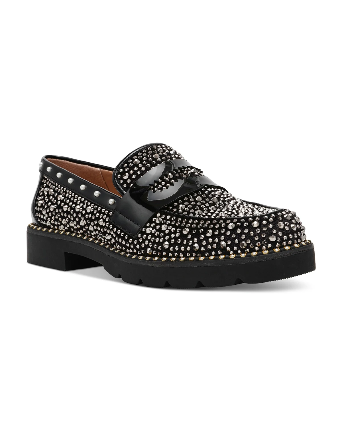 Lydiaa Rhinestone Tailored Loafer Flats