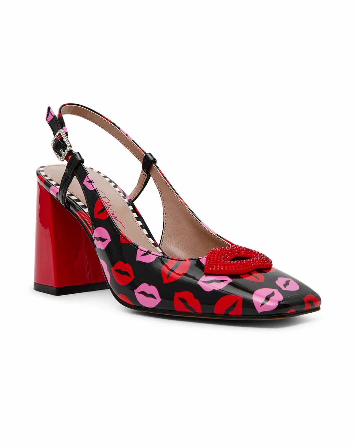 Women's Ashhley Novelty Lips Slingback Block-Heel Pumps