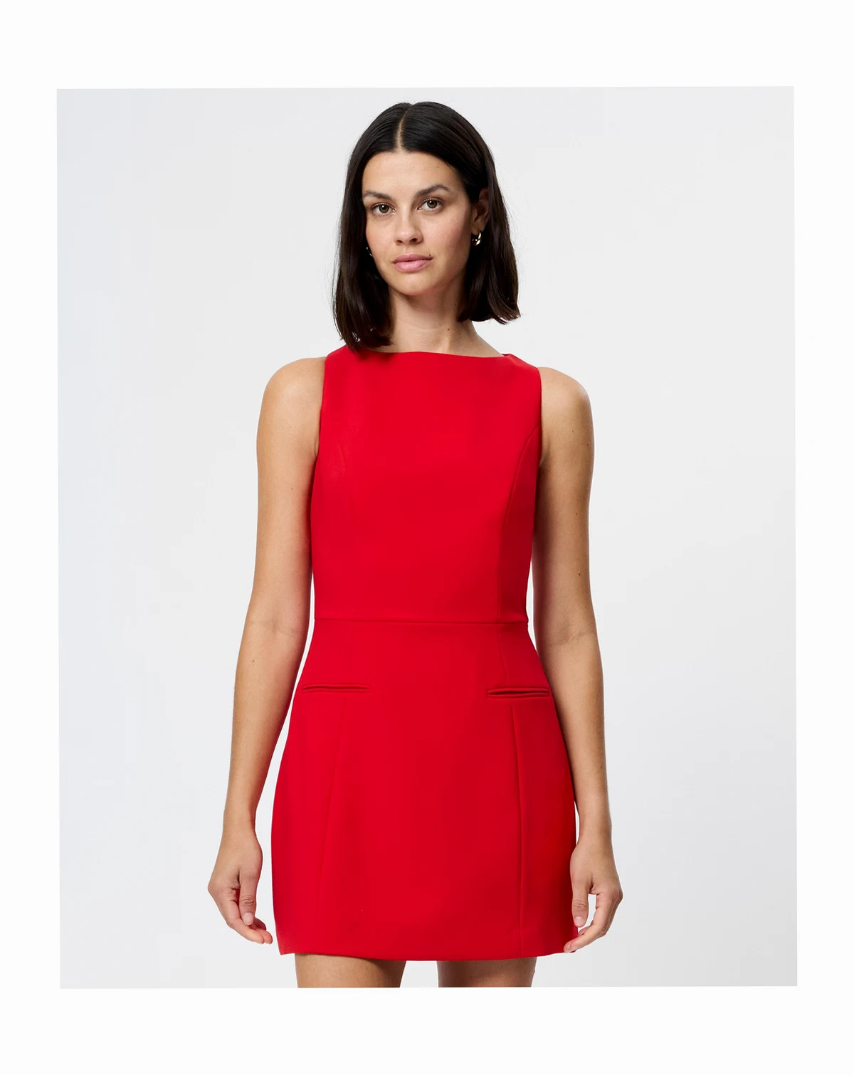 Women's Boat Neck Sleeveless Mini Dress