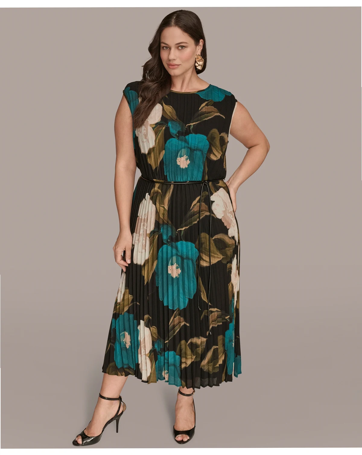 Plus Size Chiffon Midi Dress